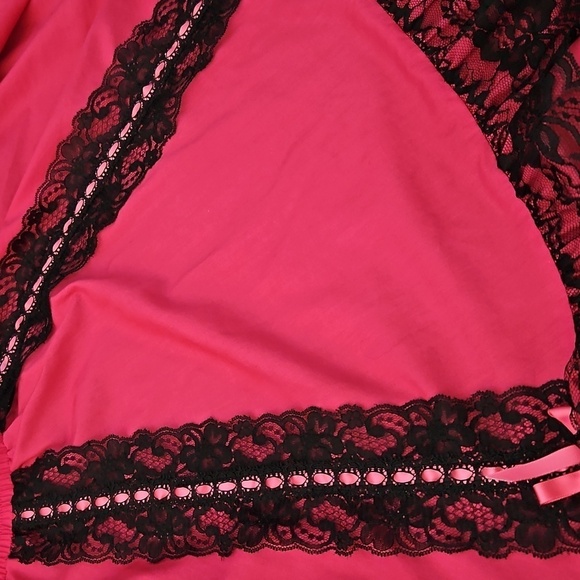 SQUARE UP FASHIONS Hot Pink Black Lace Ruffle Circle Dance Skirt - Picture 10 of 11